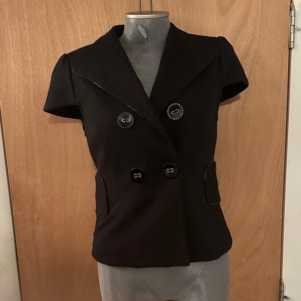 Elegant Black Double-Breasted Women's Jacket
